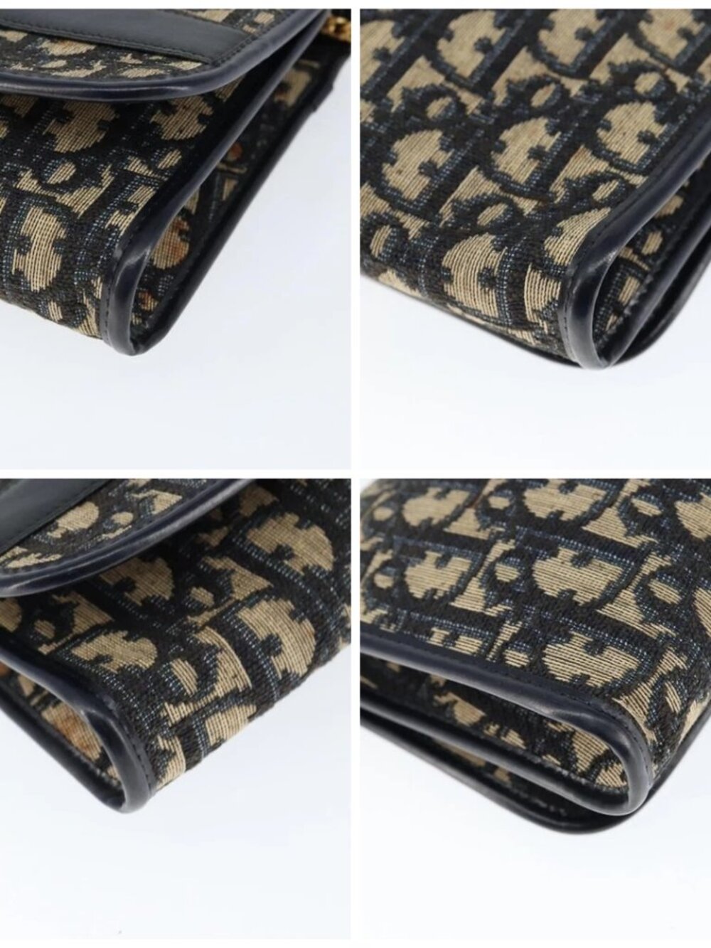 Christian Dior Trotter Canvas Chain Shoulder Bag Navy Auth 149106A - Picture 16 of 16